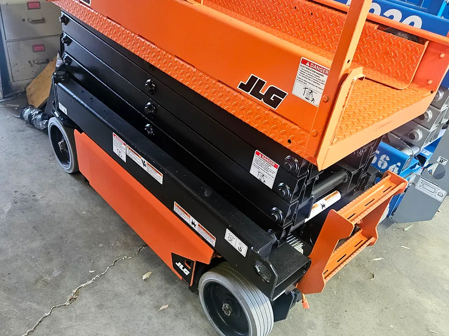 Scissor lift in the shop for repair