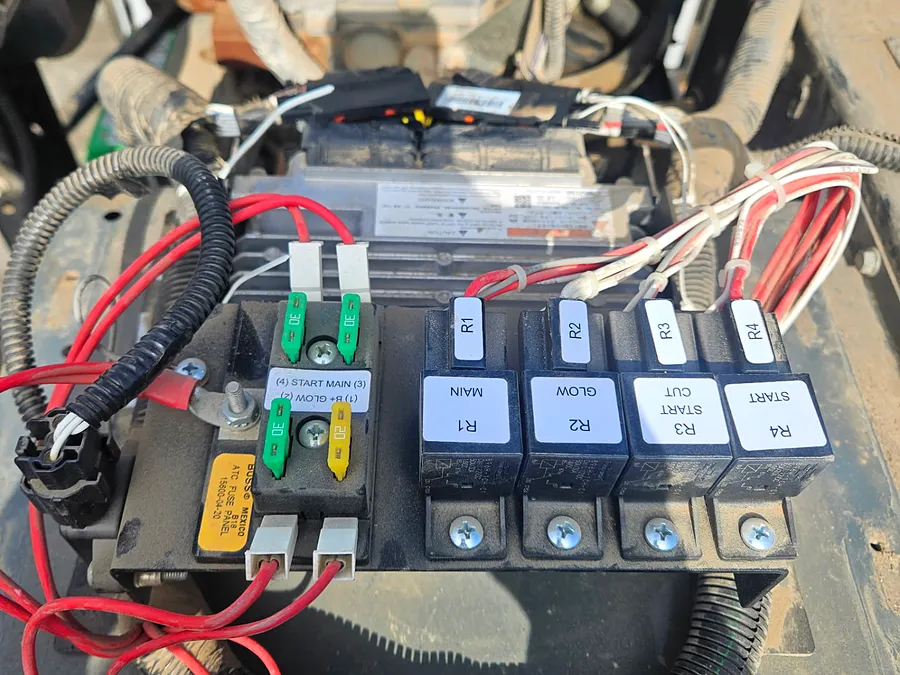 Relay and fuse panel repaired on heavy equipment