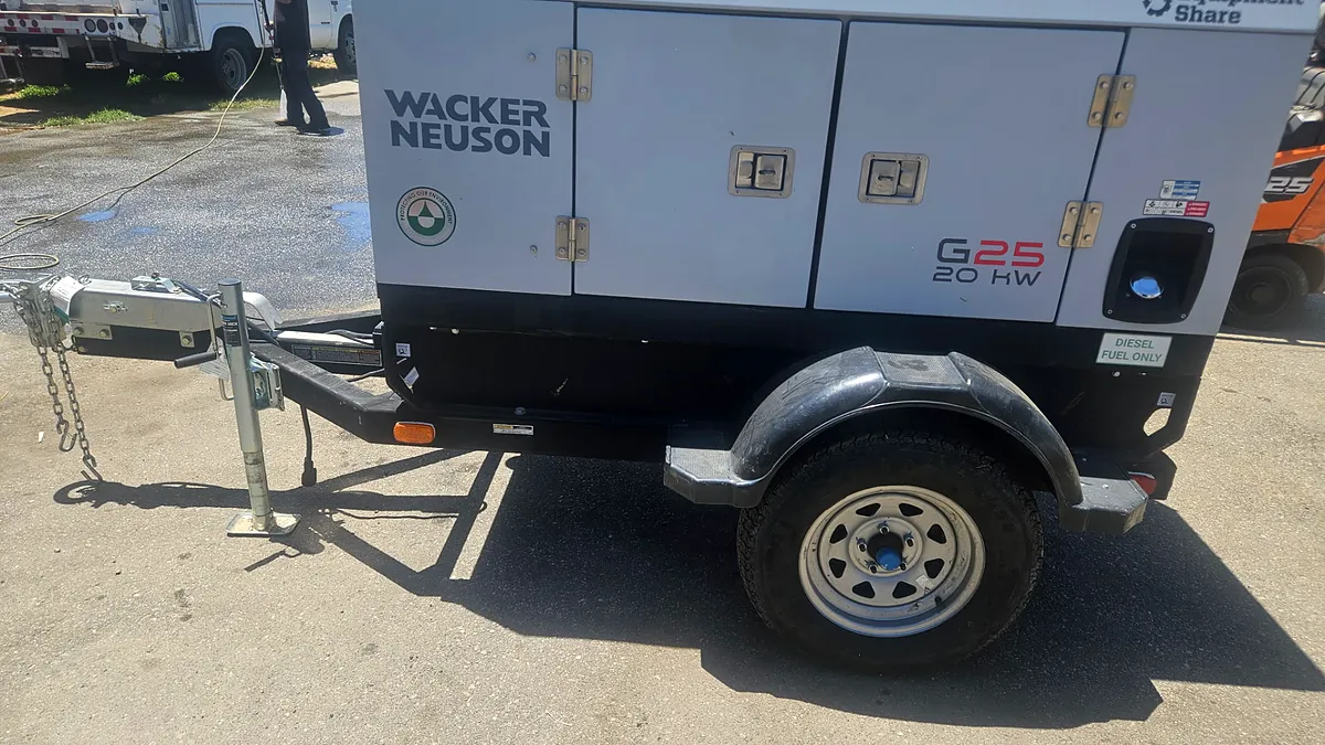 Trailer-mounted diesel generator serviced by Elite