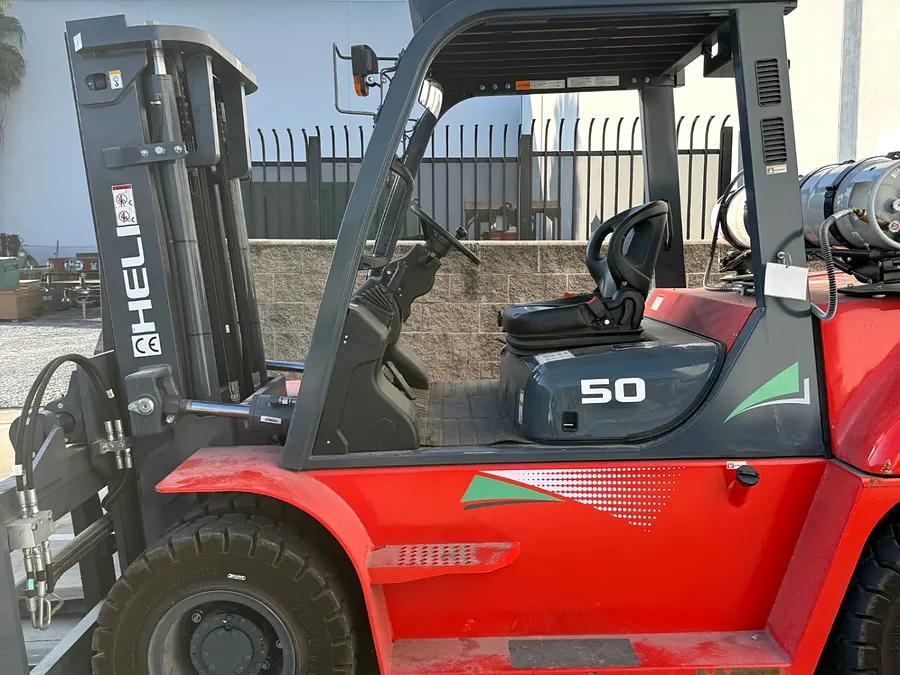 Forklift serviced at the shop